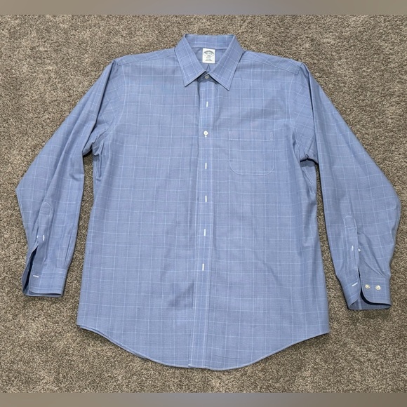 Brooks Brothers Regent Standard Fit Blue w/ White Pattern Dress Shirt - Picture 1 of 5